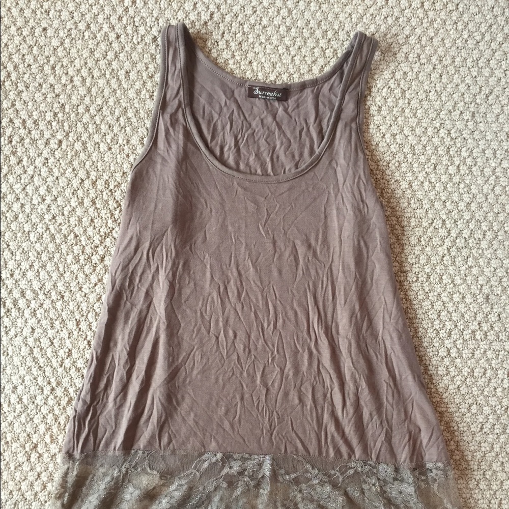 Lace trim tank top